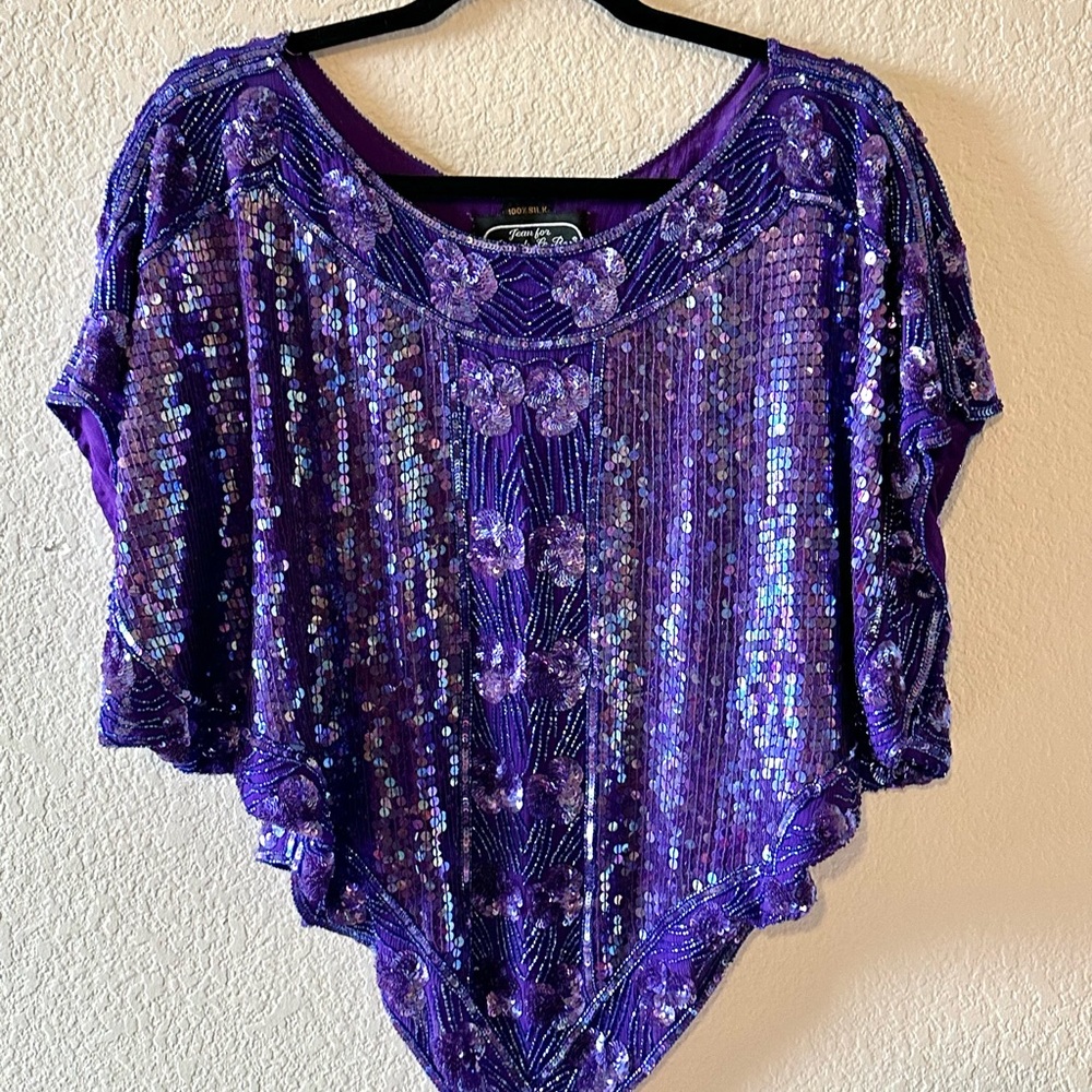 Joseph Le Bon purple vintage butterfly top.
